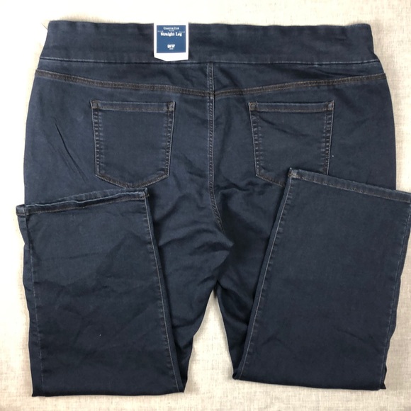 22W 28W Charter Club Pull On Straight Leg Jeans - Picture 4 of 5